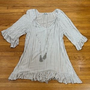 Blue Island Stripe Beach Cover-up